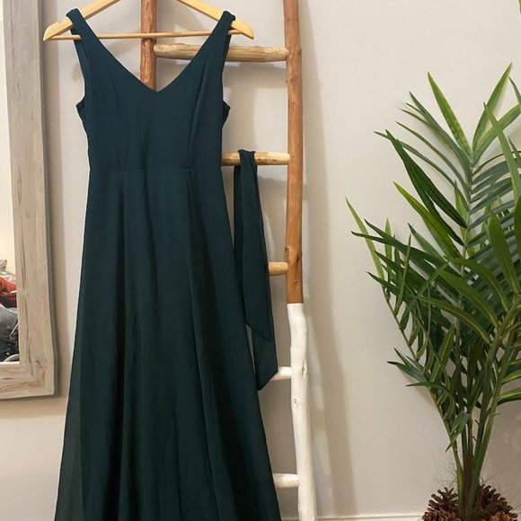 Show Me Your Mumu Emerald Green Chiffon Dress - Picture 3 of 10